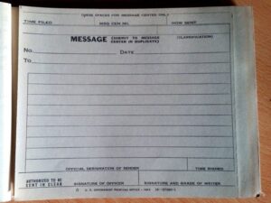 World War 2 radio message book