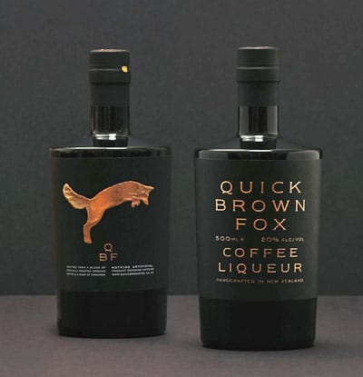 quick brown fox liqueur bottles