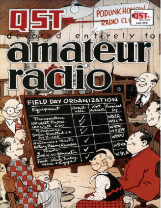 1930s QST cover - field day planning cartoon