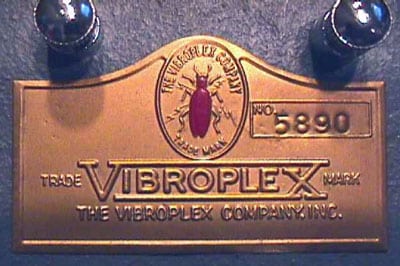 Vibroplex ID plate