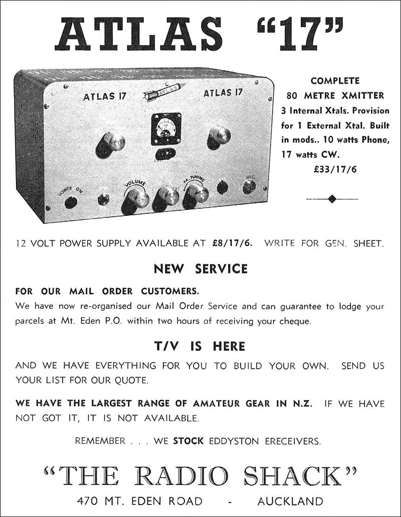 1960 advert for Atlas 17 transmitter