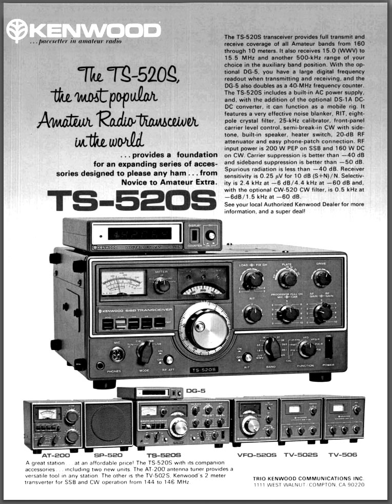 Magazine ad for TS-520S in 1978