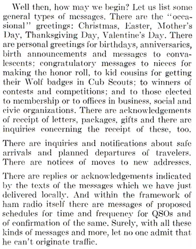 Originating message traffic, part 2