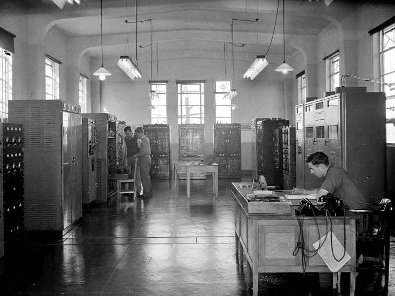 Transmitter hall at Auckland Radio in 1946