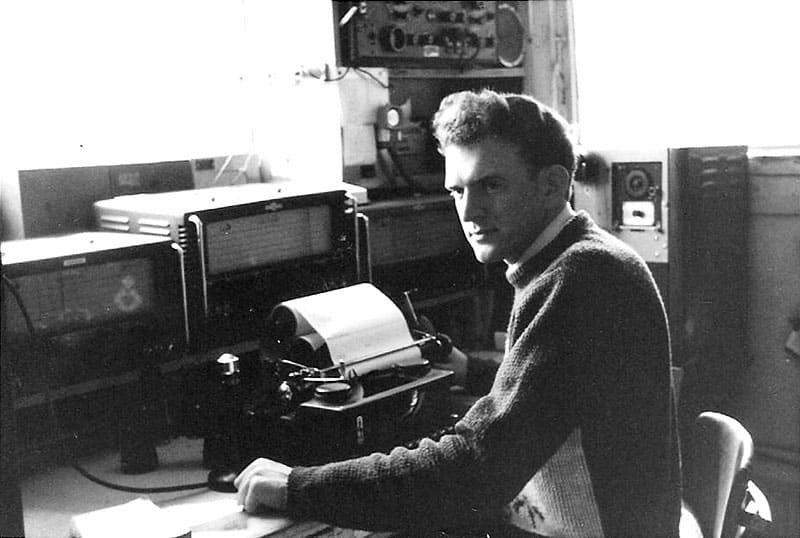 John Hill ZL2AYQ as a radio operator at Milford Sound Aeradio, c1973