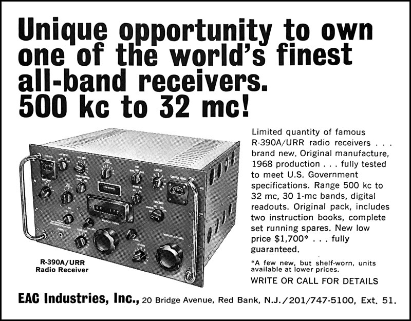 1970 ad for new R390A receiver