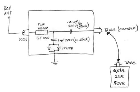 Receiver front end protection circuit diagram