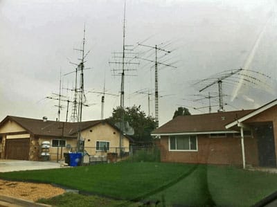 house with many radio towers