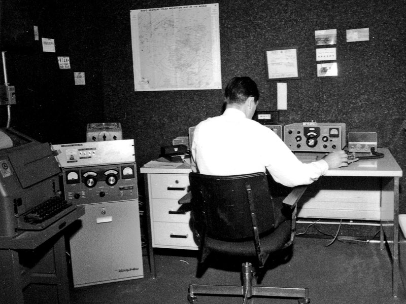 The HF station at VE3OSC c1969, showing the teletype machine