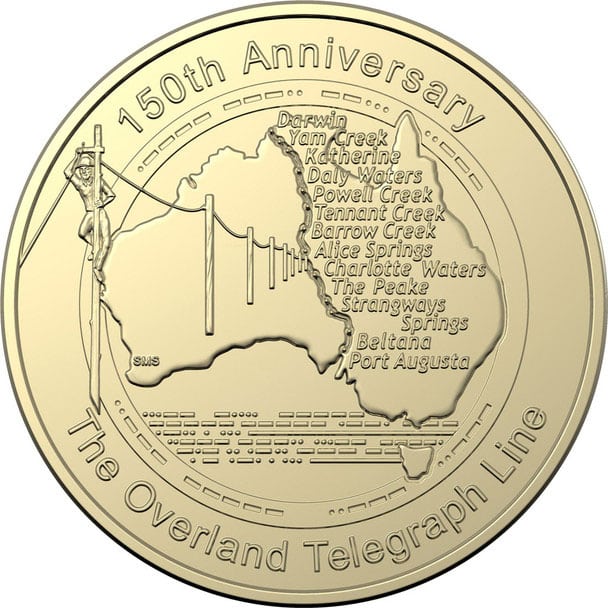 Commemorative coin for 150th anniversary of Australia's Overland Telegraph Line
