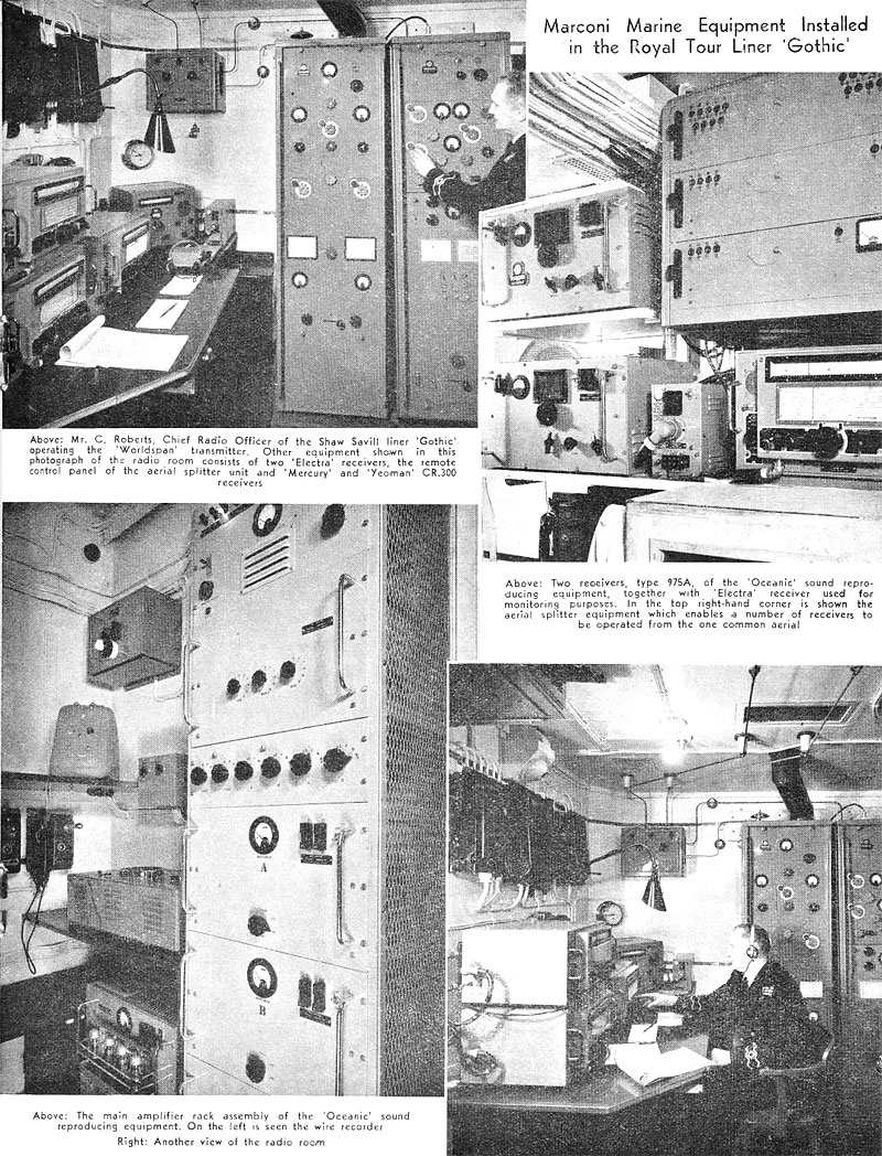 Radio equipment aboard the royal yacht Gothic
