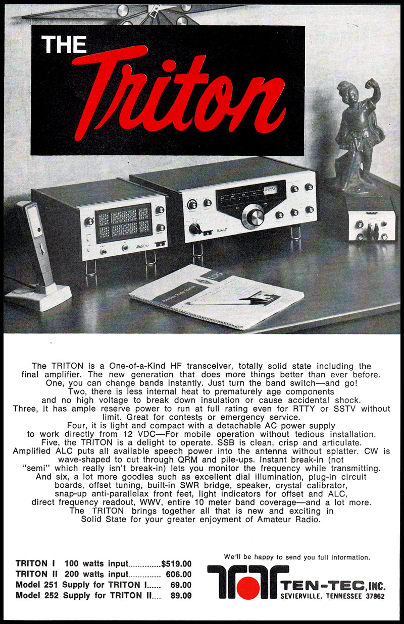Ten-Tec Triton advert from 1973