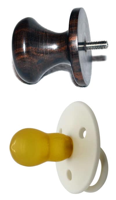 Morse key knob and baby pacifier