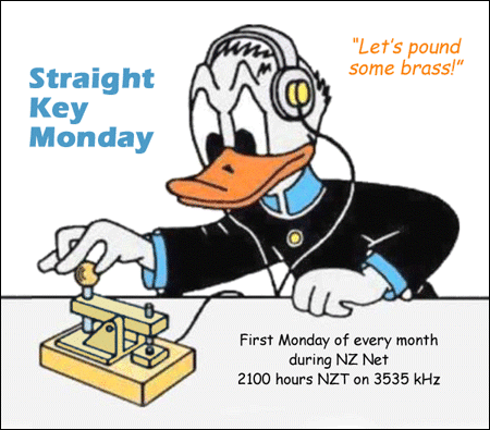 Straight Key Monday promo showing Daffy Duck pounding brass