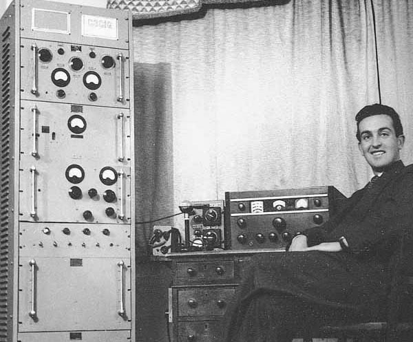 Henry Lewis G3GIQ in his shack in 1953