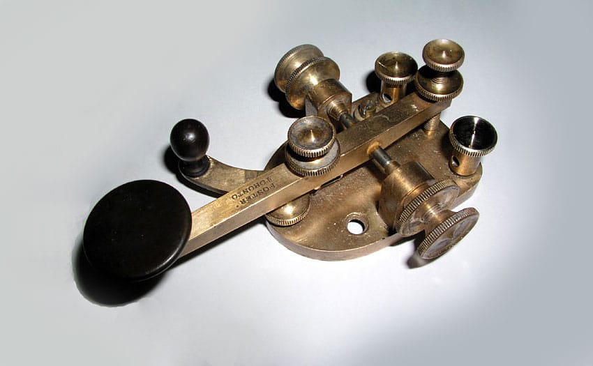 Foster telegraph key, made in Toronto in the 1850s.