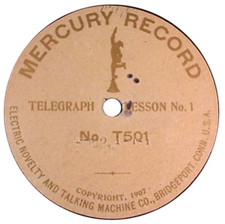 78 RPM Morse Telegraphy training disc labelled Mercury Record