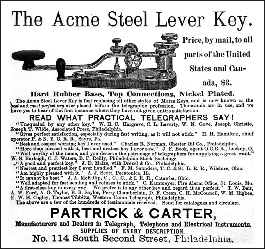 advertisement for steel lever key