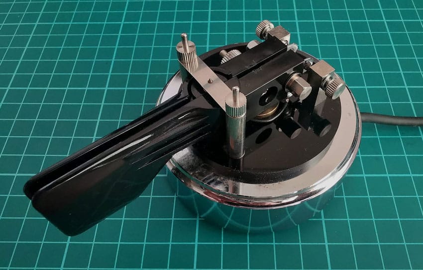 Hi-Mound Mk-8 dual lever paddles with clear top removed