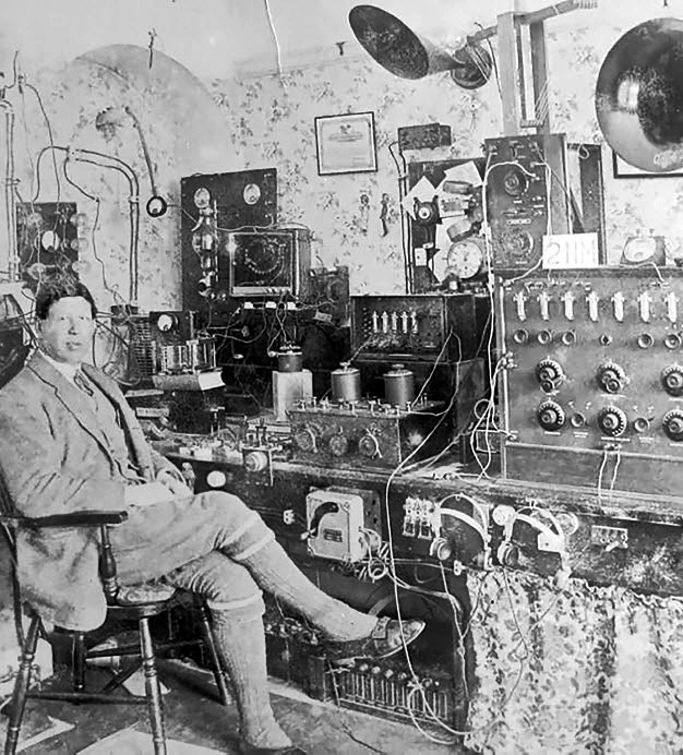 Eugen Gerald Marcuse 2NM (later G2NM) seen in his shack in the 1920s