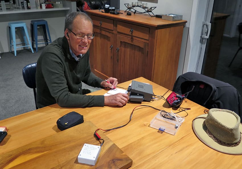Gerard ZL2GVA operating QRP from Marehau, New Zealand
