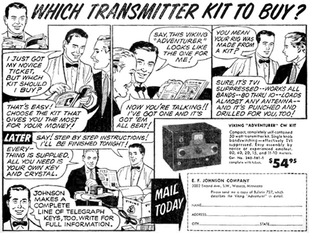 1956 advertisement for Johnson Adventurer transmitter