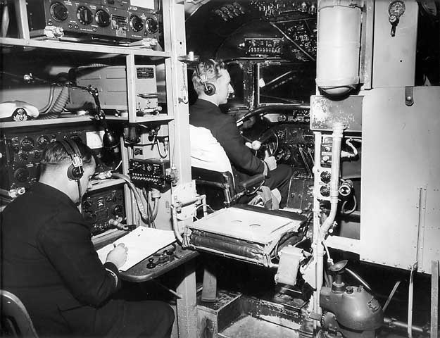 Wireless operator in a DC4 aircraft, circa 1950