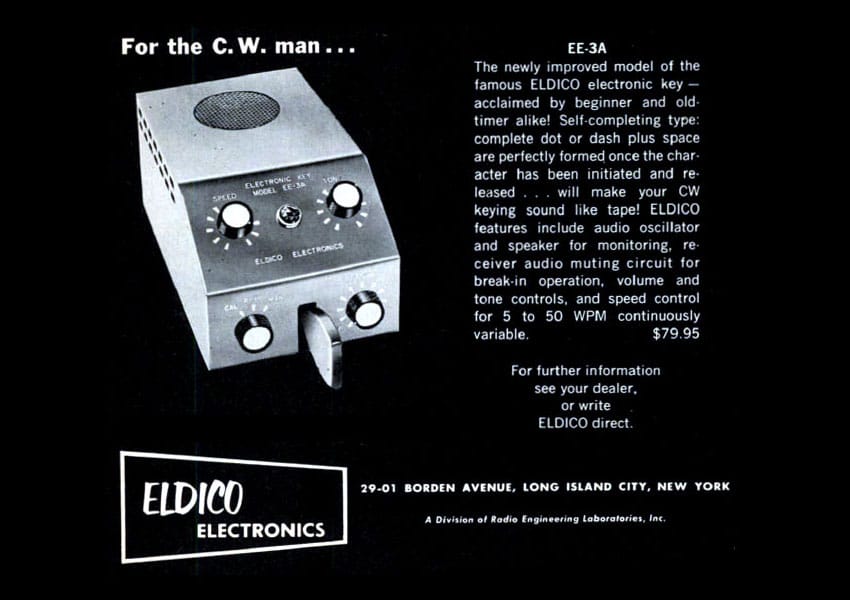 Eldico electronic keyer advertisement, c1958