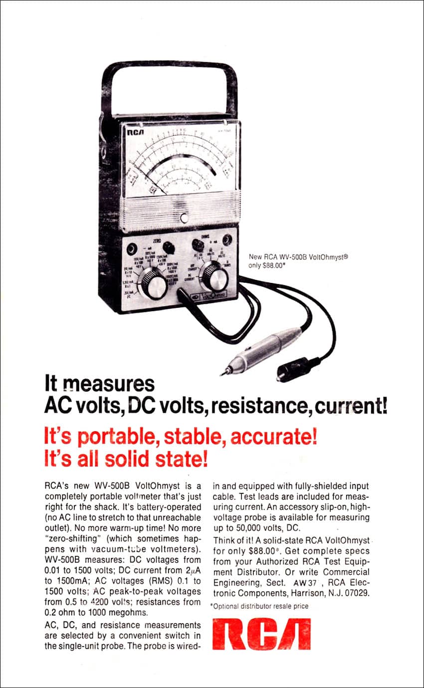 1970 advert for RCA multimeter