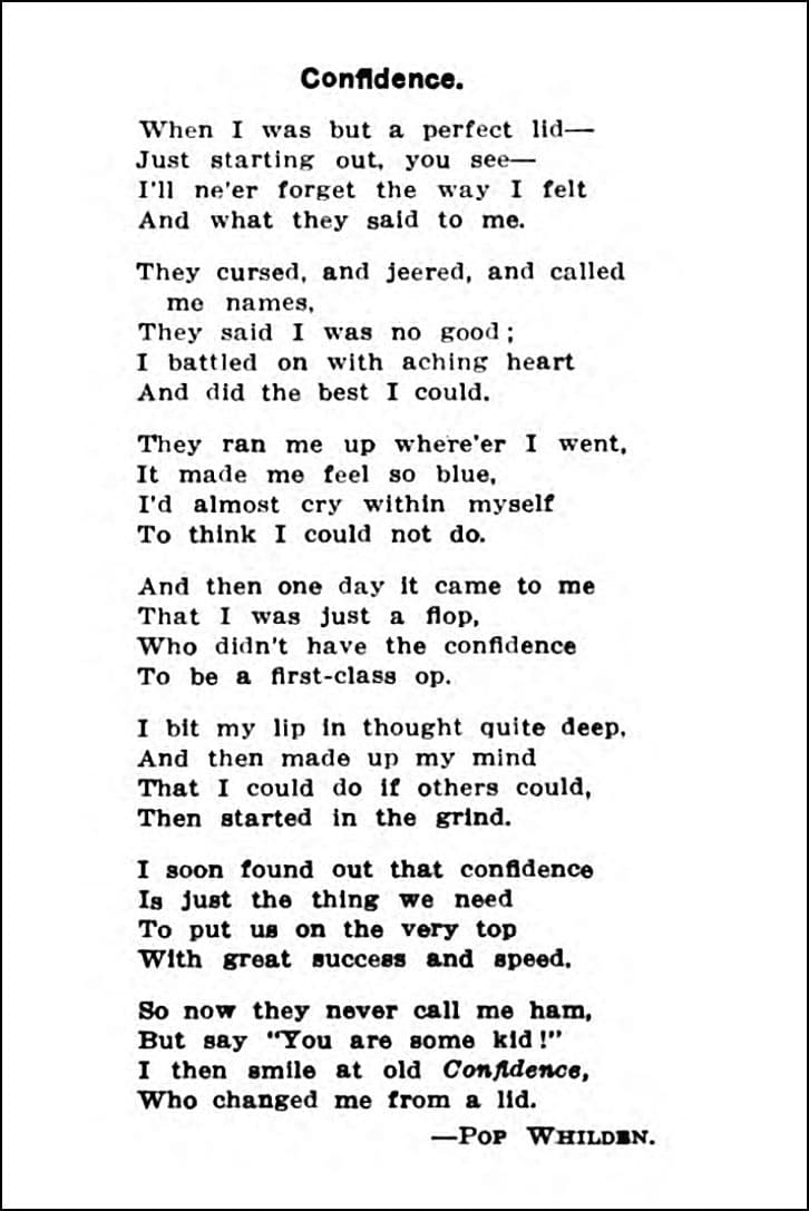 Poem titled Confidence