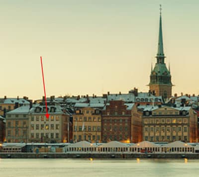 Old buildings on the waterfront in Gamla Stan, Stockholm
