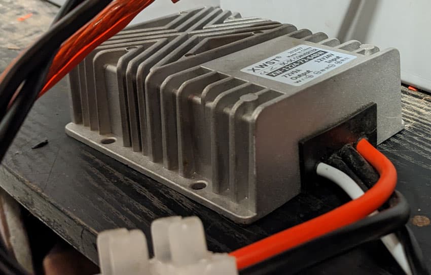 Converter changes 12VDC to 72VDC