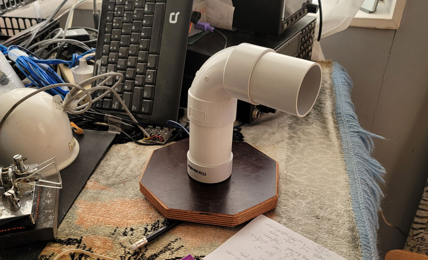 Acoustic filter made of PVC pipe, fully assembled