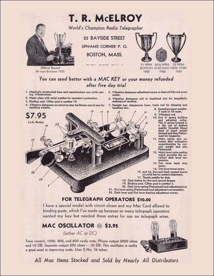 full page advert for Mac Key, c 1938