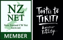 Promotional messages for NZ Net and Honour the Treay