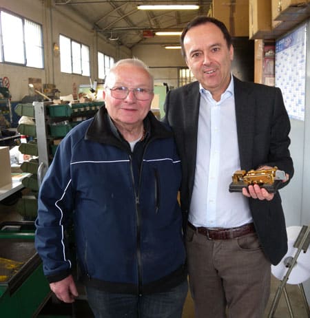 Piero Begali and Ian IK4EWX in Piero's factory
