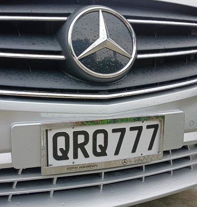 Car with number plate QRQ777