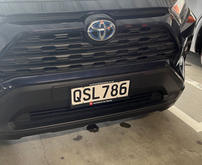 car with registration plate QSL 786