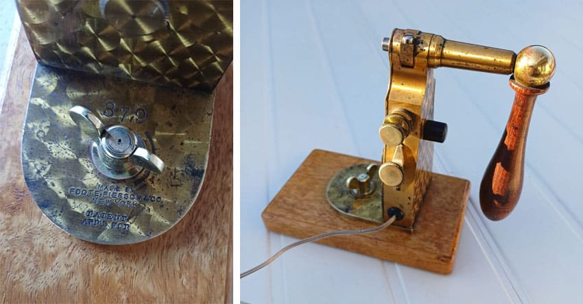 Rare early Morse key with pump handle