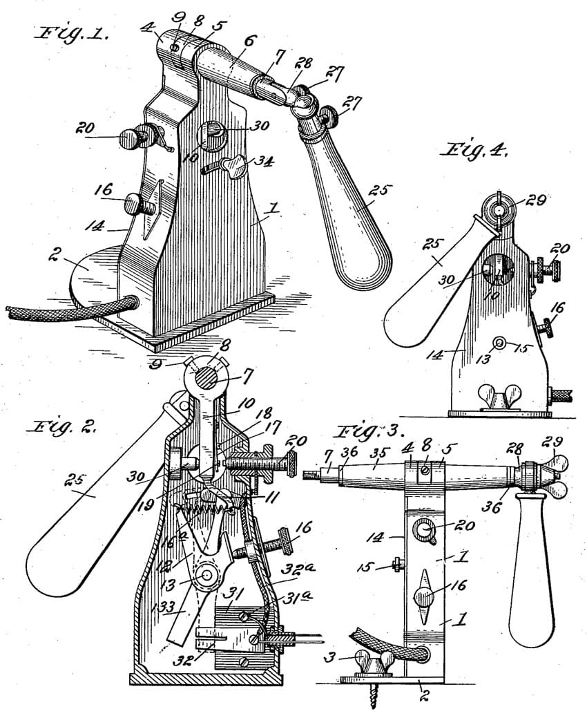 Patent drawings for the 20th Century key