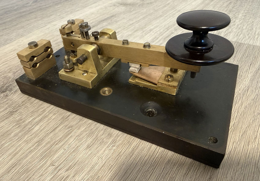 RAF Type D Morse key with cover removed